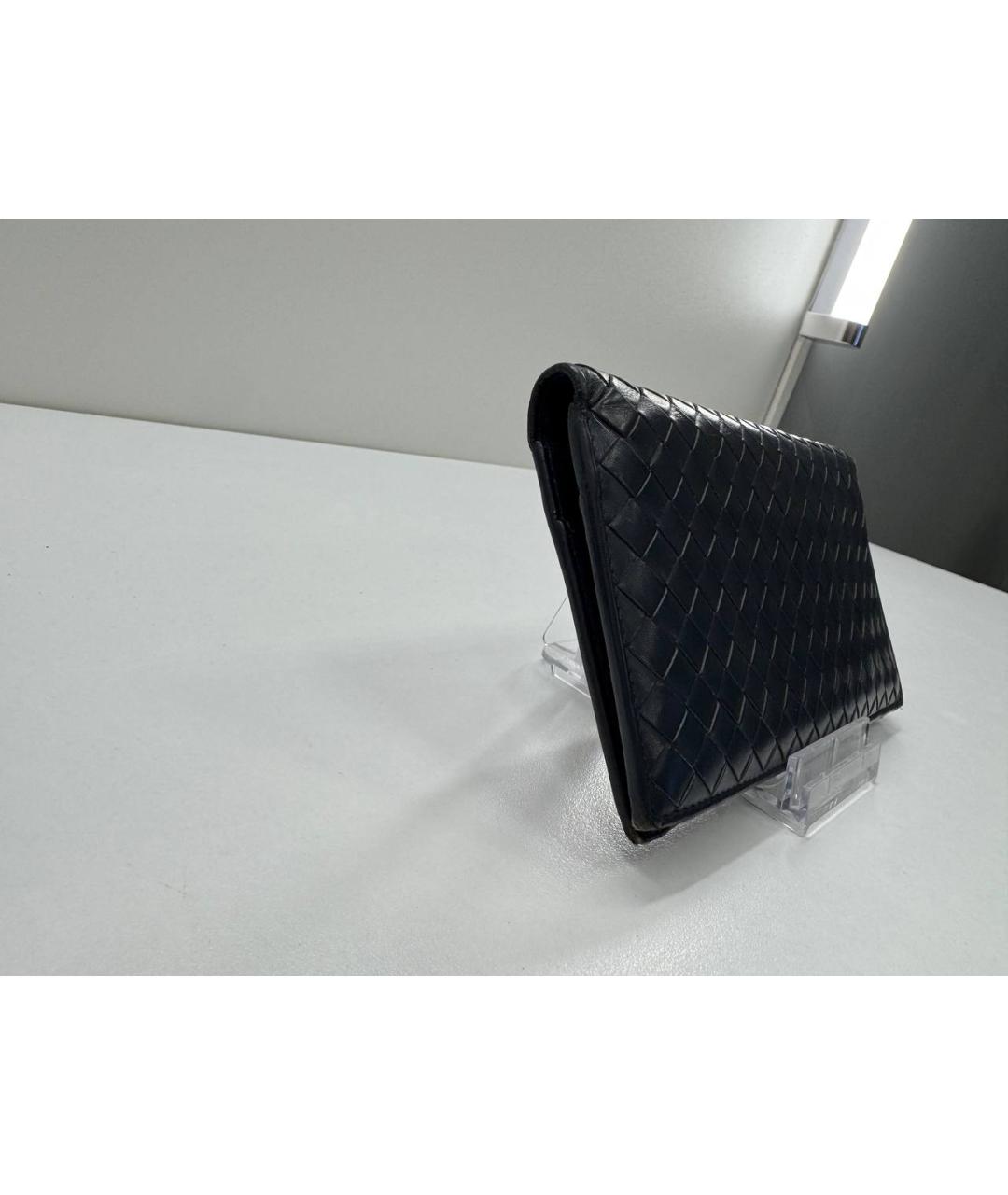 BOTTEGA VENETA Темно-синий кожаный кошелек, фото 5