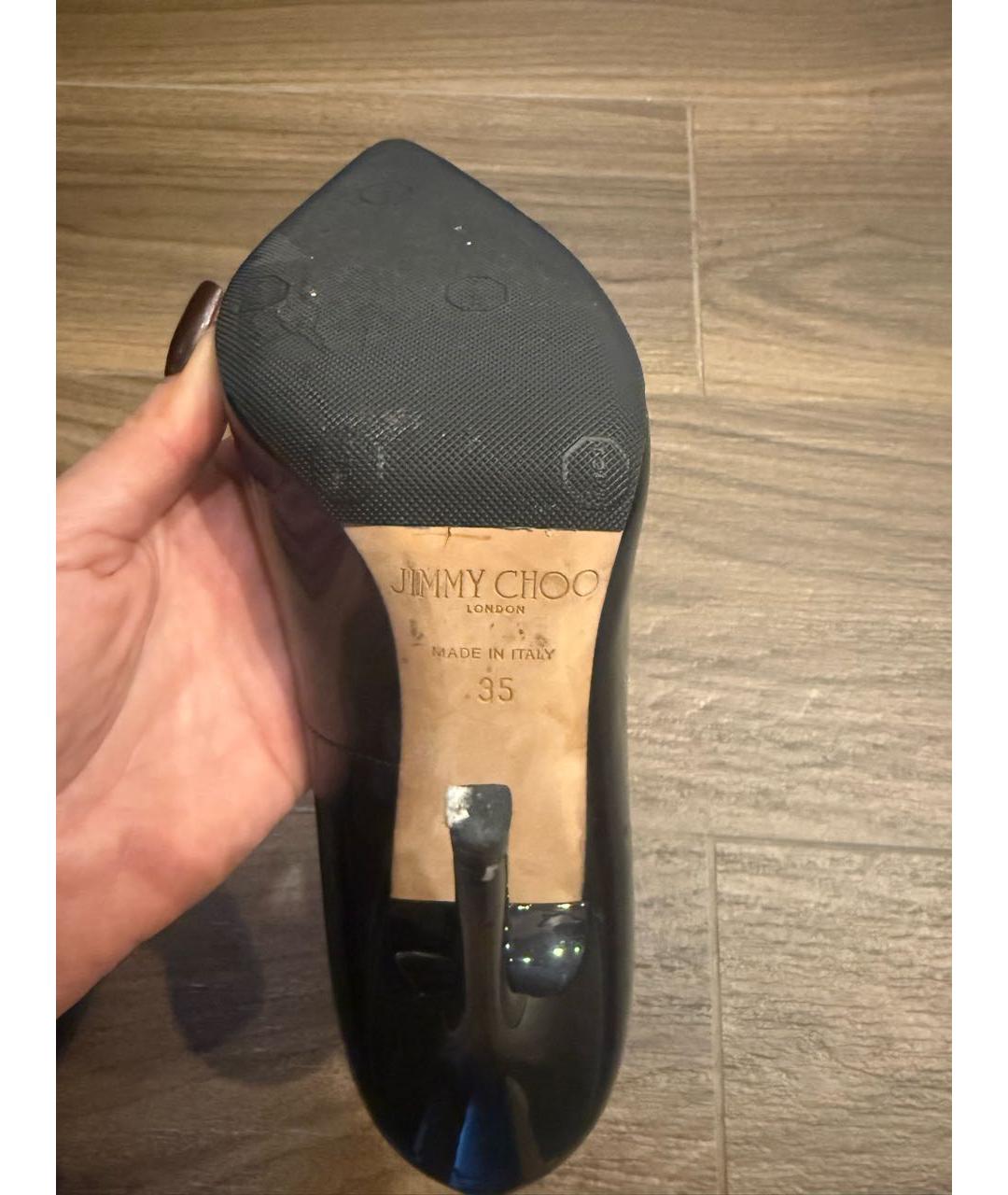 JIMMY CHOO Черные туфли из лакированной кожи, фото 4