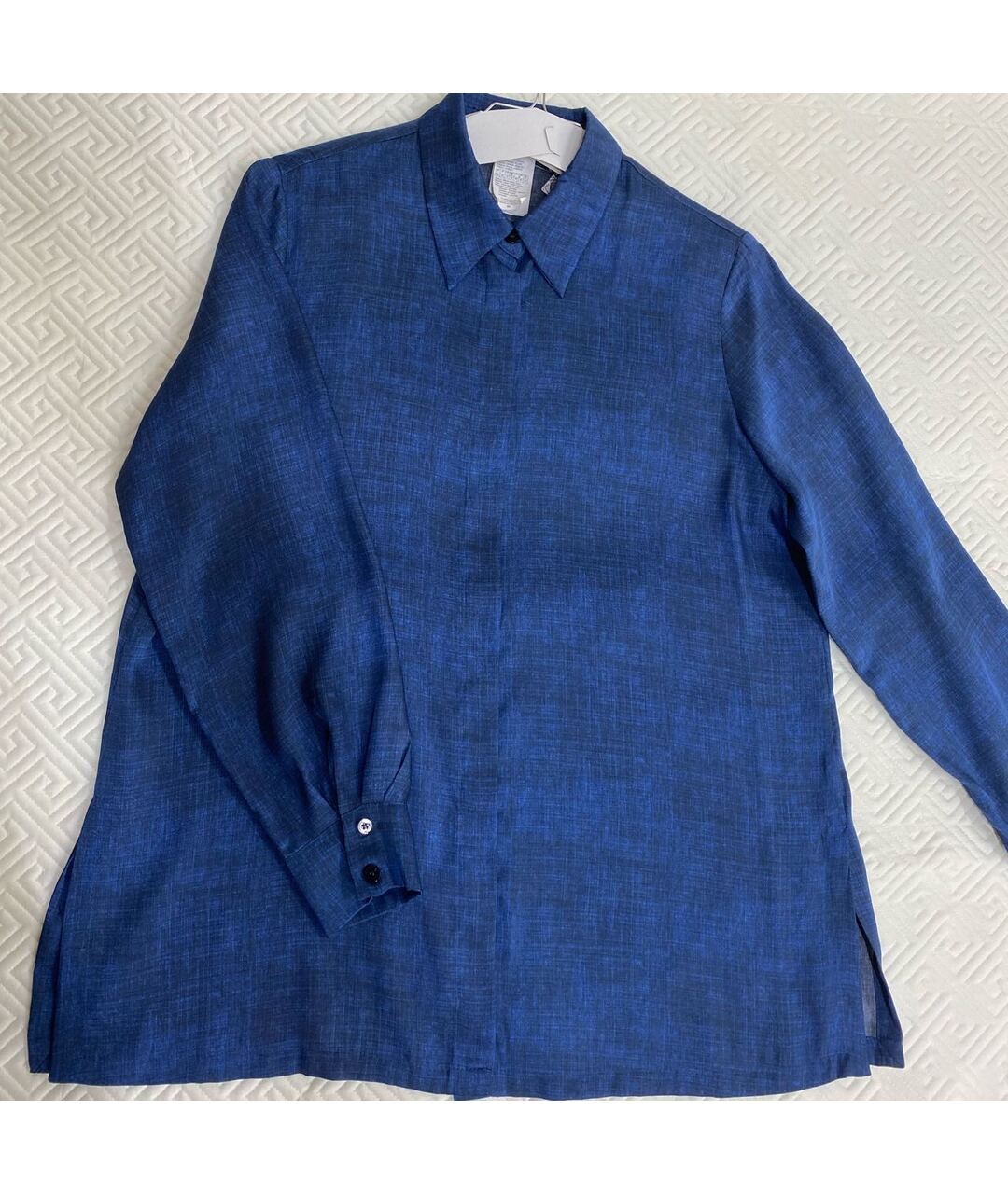 MARINA RINALDI Синяя полиэстеровая рубашка, фото 3
