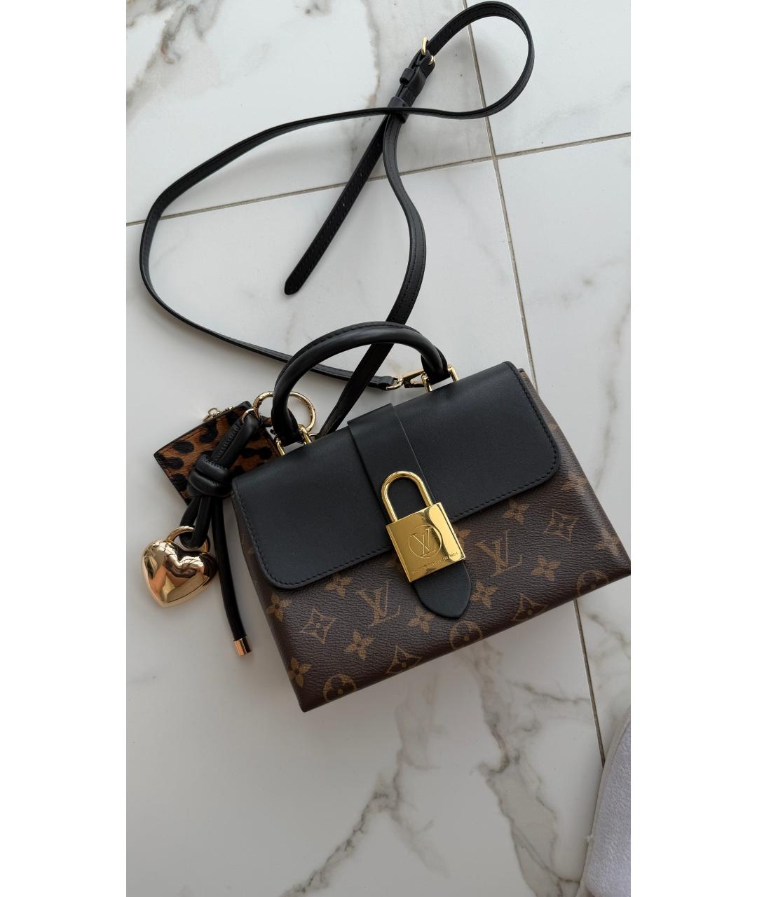 LOUIS VUITTON Коричневая кожаная сумка через плечо, фото 5