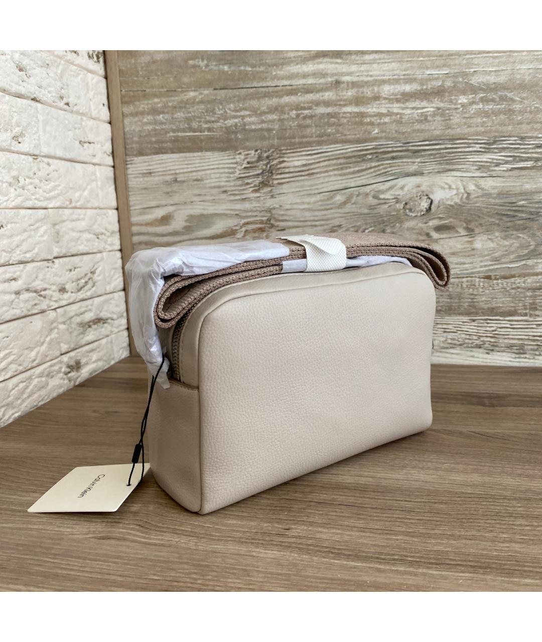 CALVIN KLEIN Серая сумка через плечо из искусственной кожи, фото 3