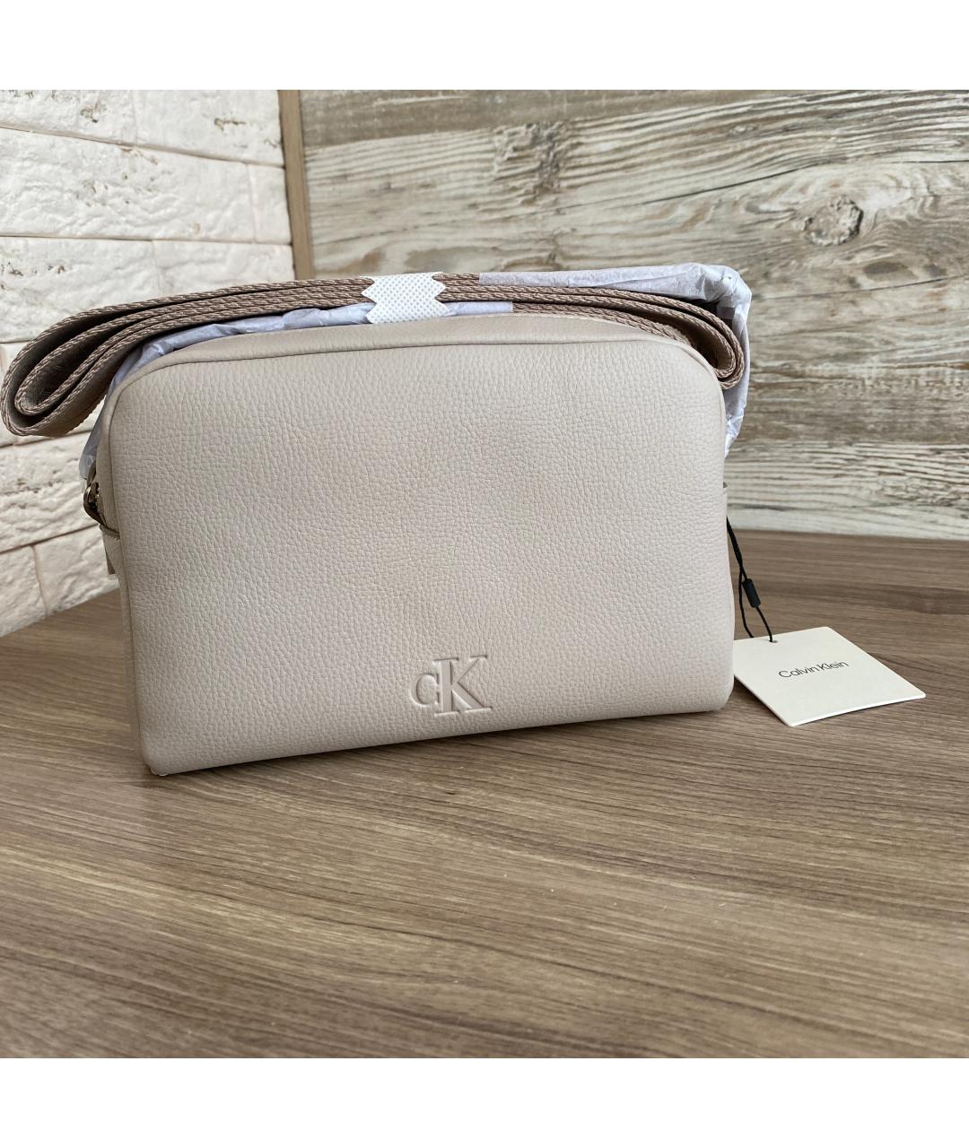 CALVIN KLEIN Серая сумка через плечо из искусственной кожи, фото 2