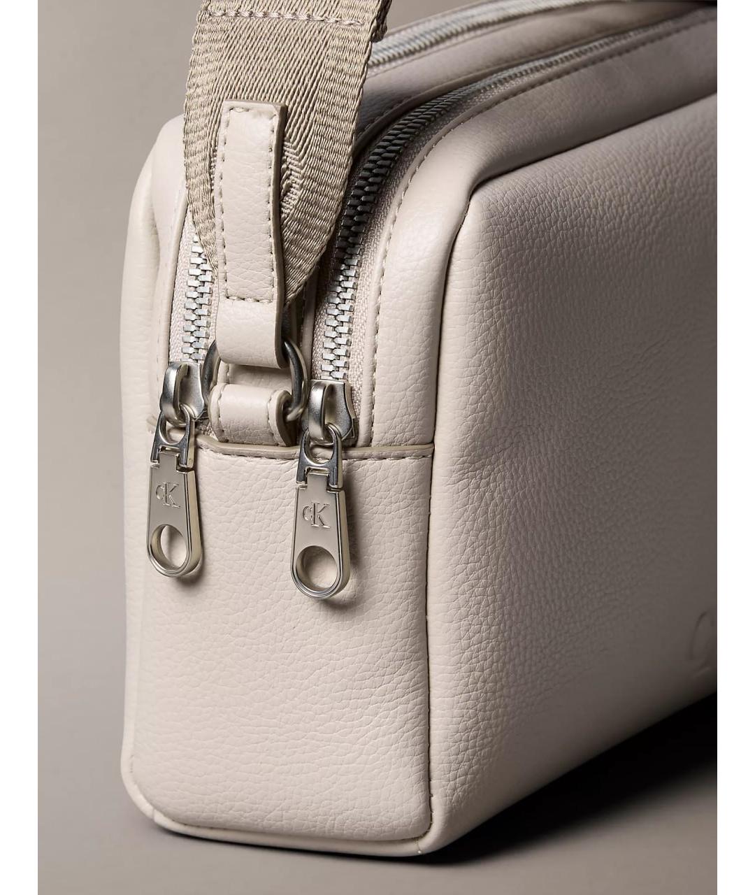 CALVIN KLEIN Серая сумка через плечо из искусственной кожи, фото 7