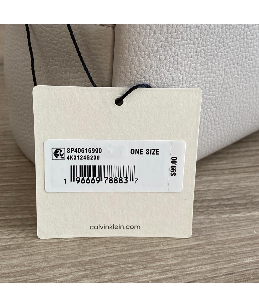 CALVIN KLEIN Серая сумка через плечо из искусственной кожи, фото 8