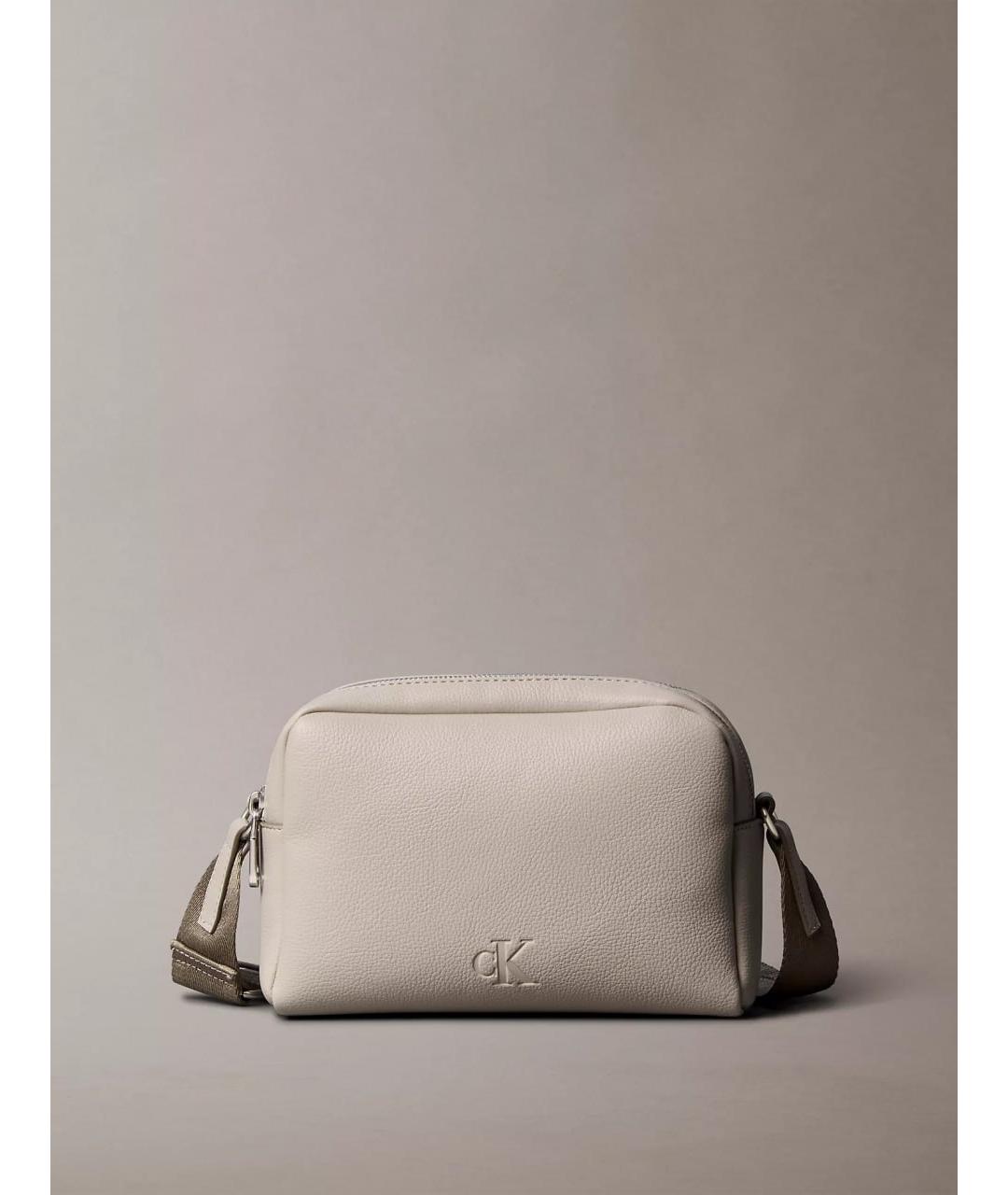 CALVIN KLEIN Серая сумка через плечо из искусственной кожи, фото 10