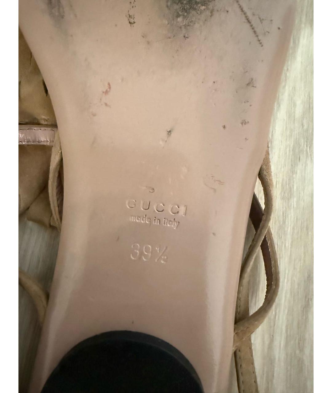 GUCCI Коричневые замшевые сандалии, фото 5