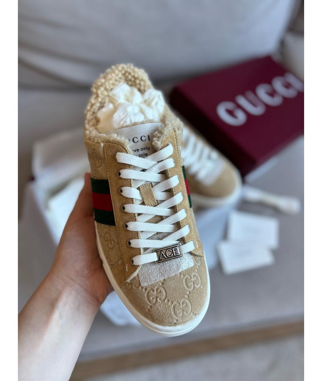 GUCCI Коричневые замшевые кеды, фото 2