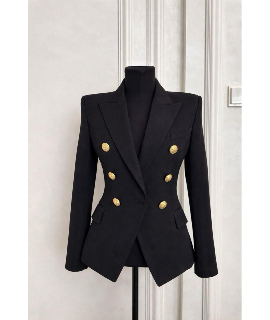 BALMAIN Черный шерстяной жакет/пиджак, фото 4