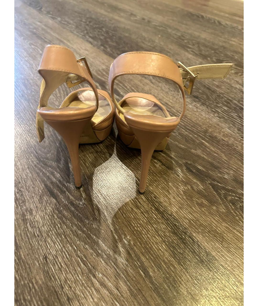 JIMMY CHOO Бежевые кожаные босоножки, фото 3