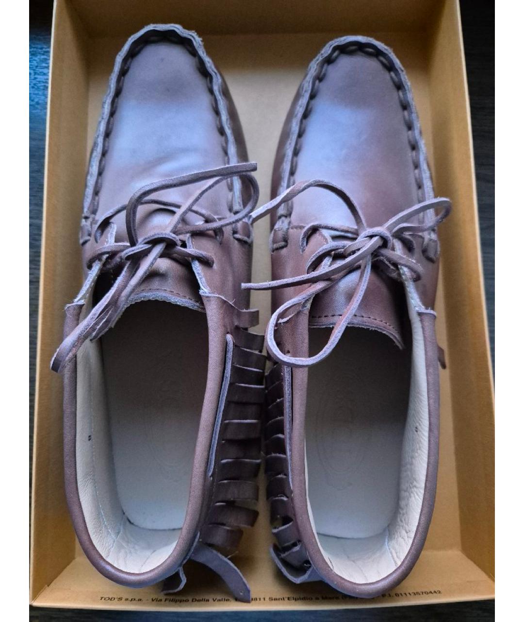 TOD'S Коричневые кожаные мокасины, фото 3