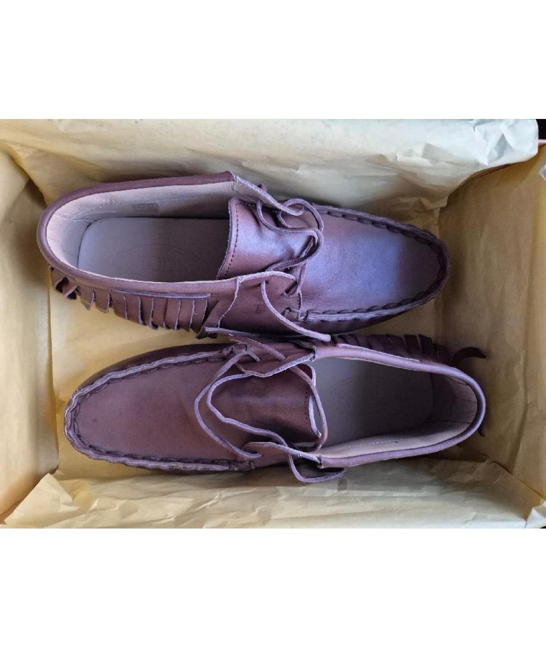 TOD'S Коричневые кожаные мокасины, фото 9