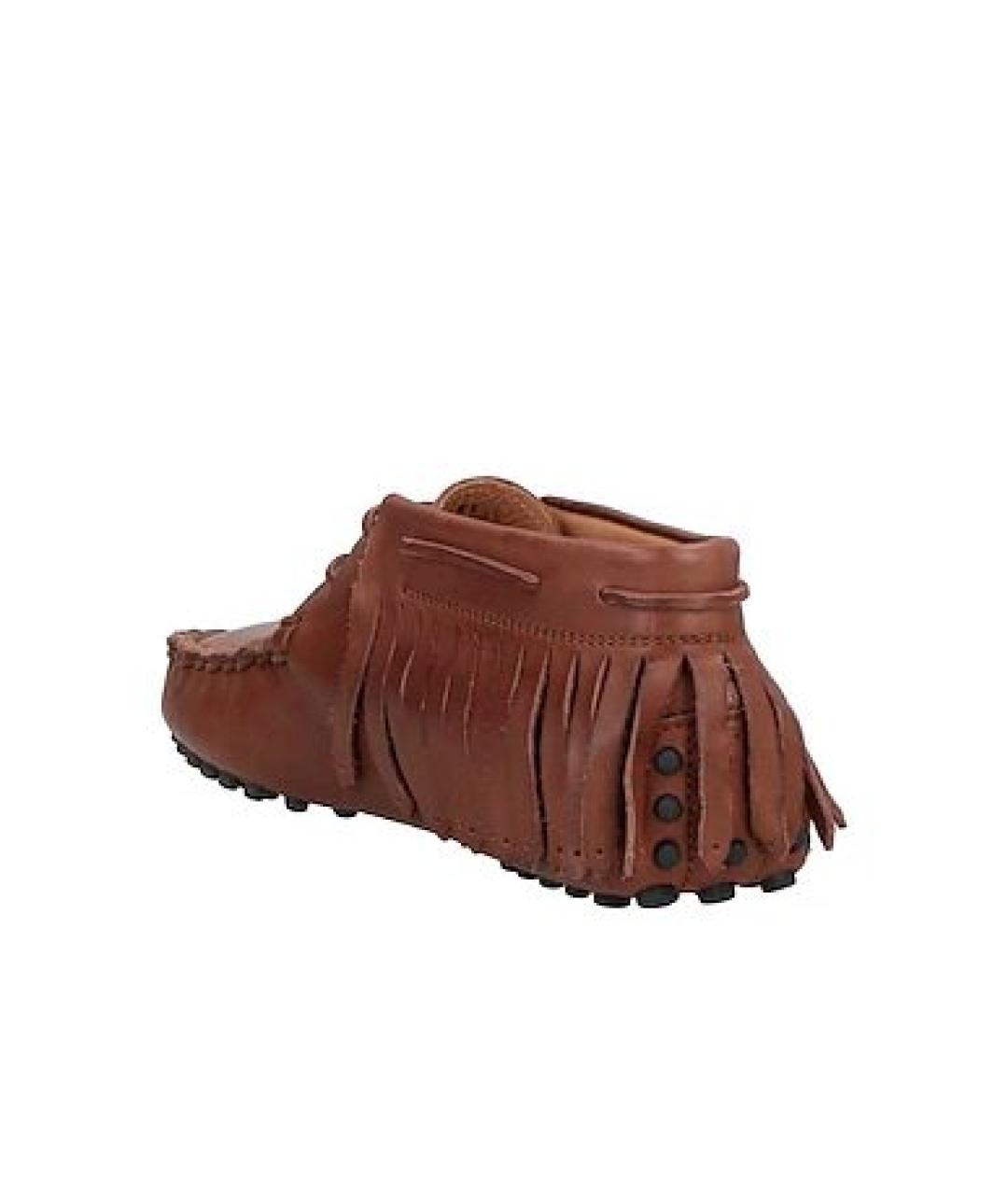 TOD'S Коричневые кожаные мокасины, фото 5