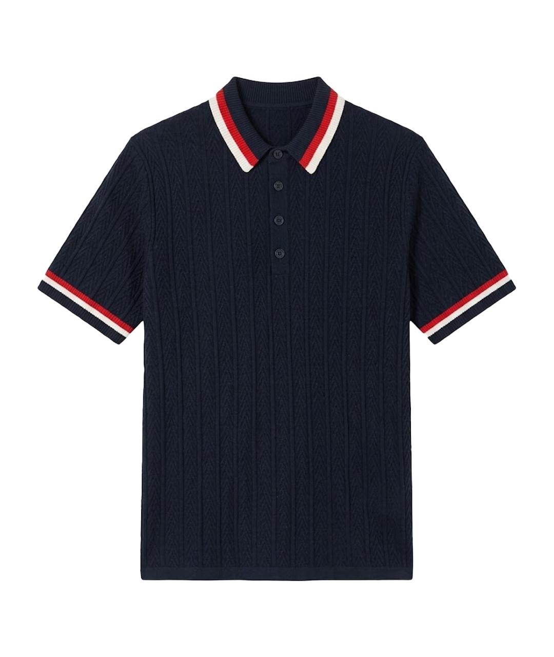 BURBERRY Синее поло с коротким рукавом, фото 1