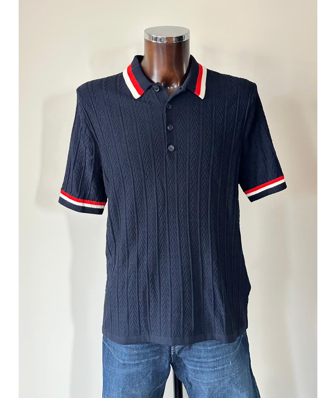 BURBERRY Синее поло с коротким рукавом, фото 8