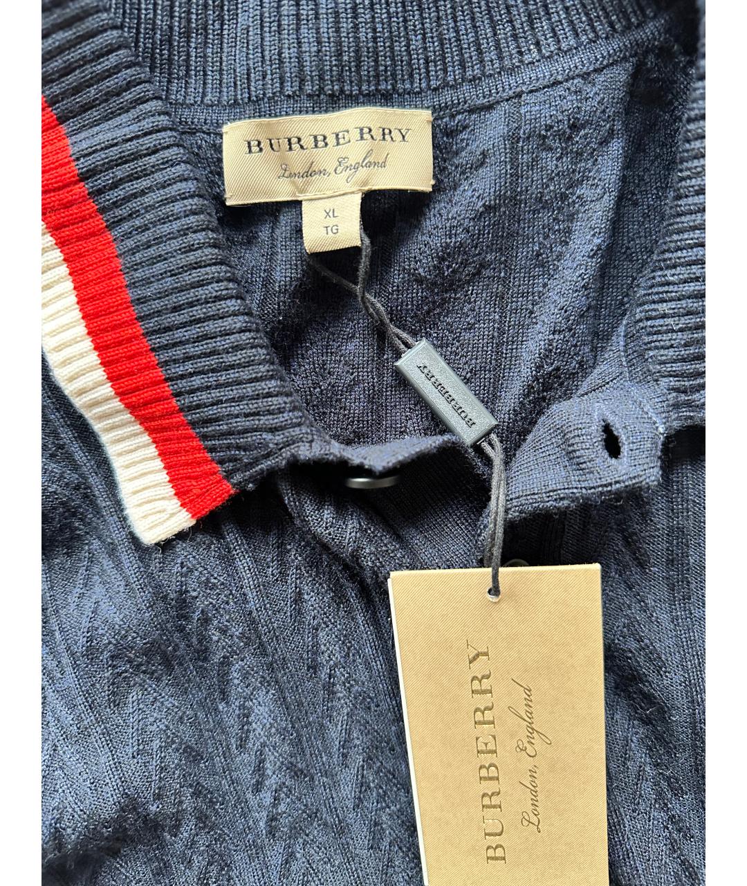 BURBERRY Синее поло с коротким рукавом, фото 3