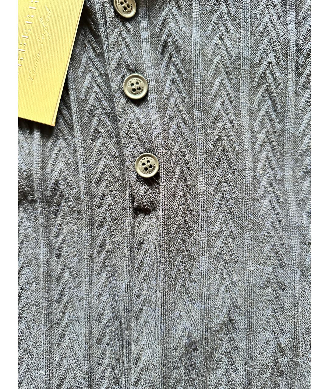 BURBERRY Синее поло с коротким рукавом, фото 4