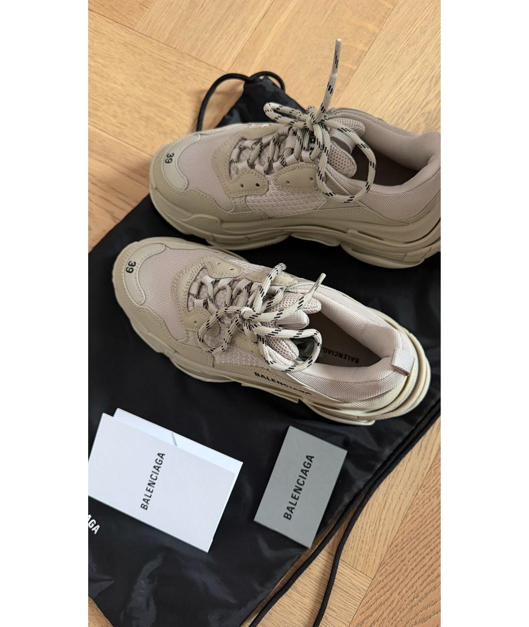 BALENCIAGA Бежевые замшевые кроссовки, фото 4