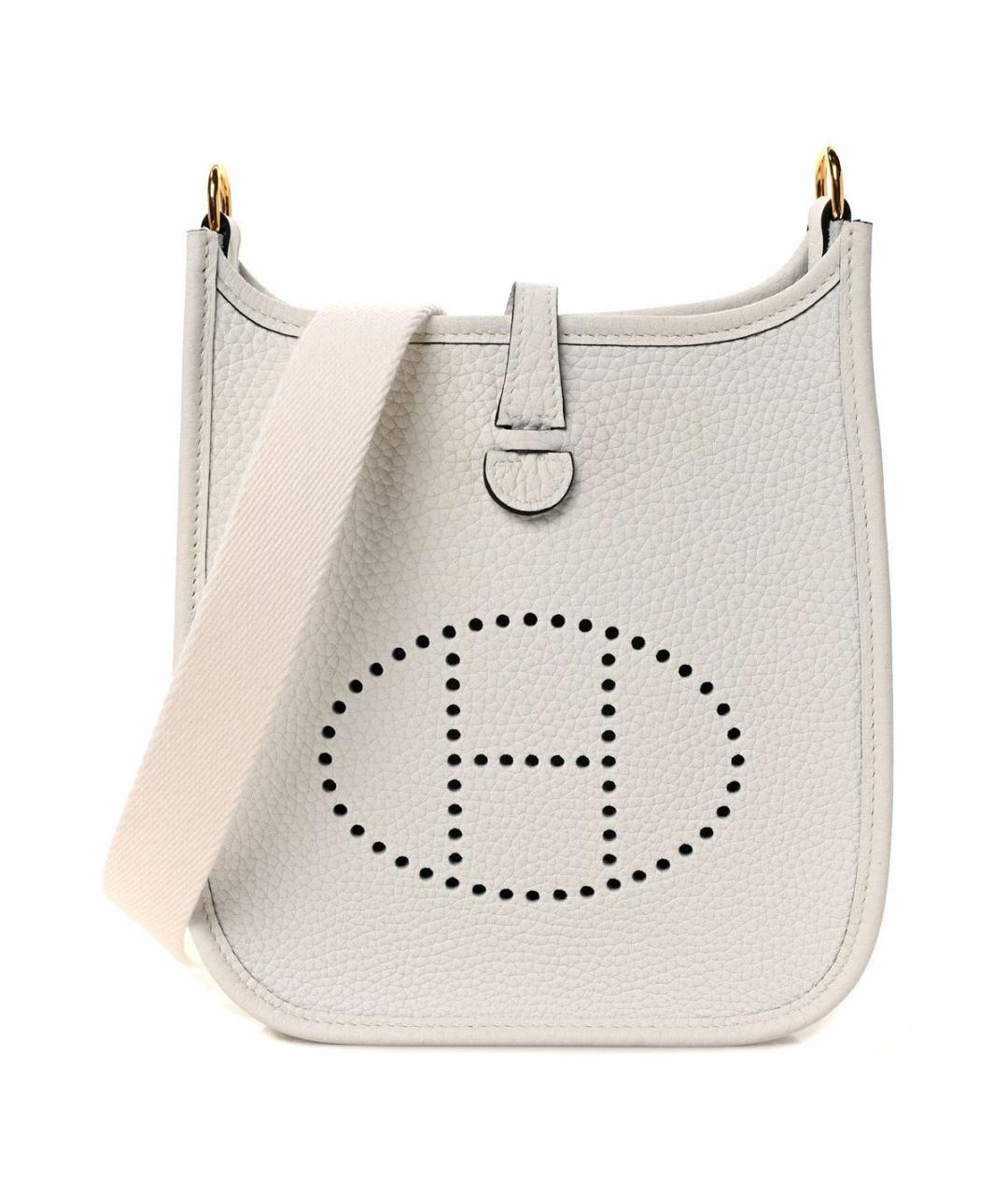 HERMES Белая кожаная сумка через плечо, фото 1