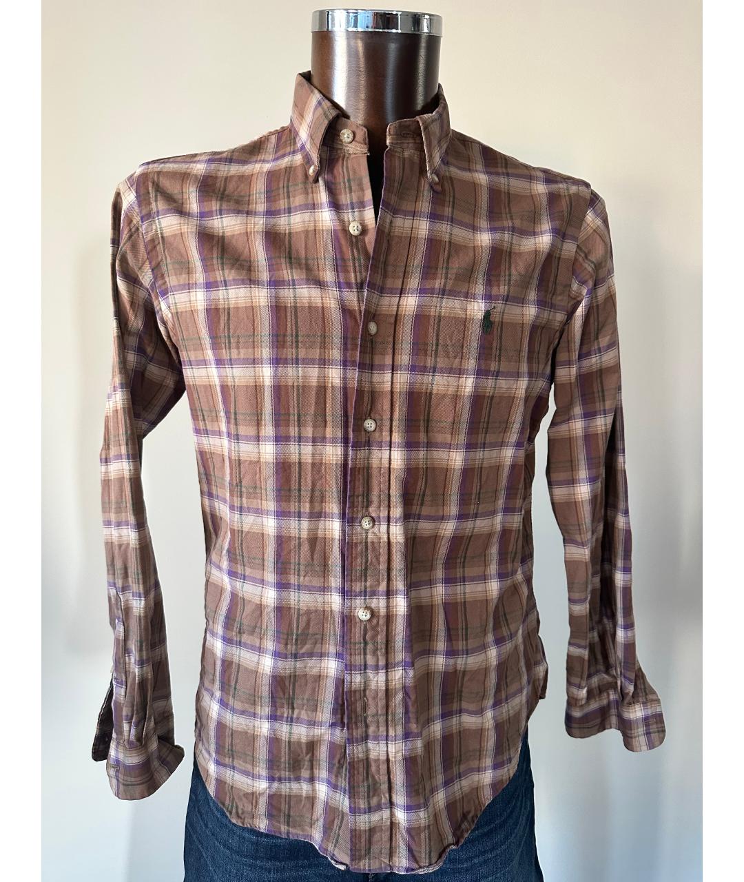 POLO RALPH LAUREN Коричневая хлопковая кэжуал рубашка, фото 6