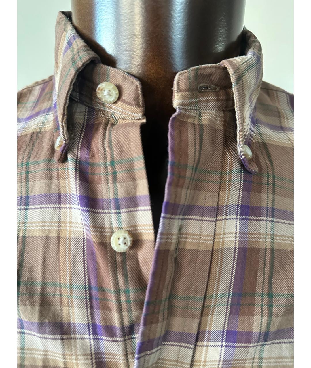 POLO RALPH LAUREN Коричневая хлопковая кэжуал рубашка, фото 4