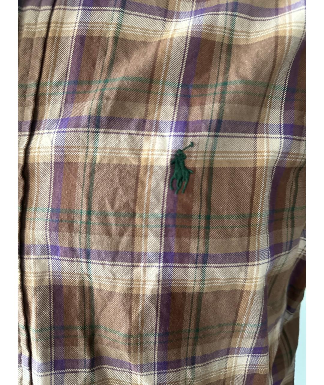 POLO RALPH LAUREN Коричневая хлопковая кэжуал рубашка, фото 5
