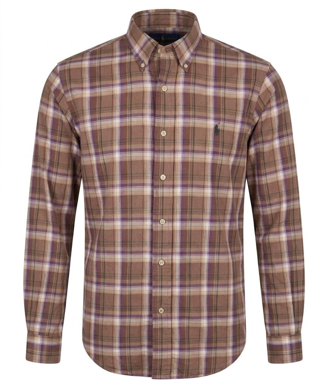 POLO RALPH LAUREN Коричневая хлопковая кэжуал рубашка, фото 1
