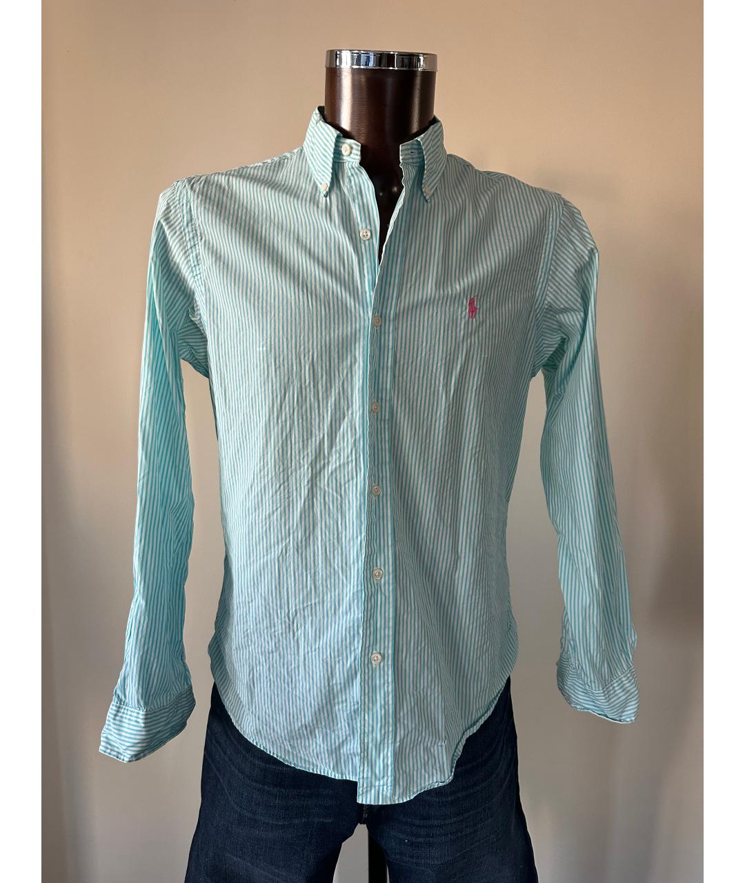 POLO RALPH LAUREN Бирюзовая хлопковая кэжуал рубашка, фото 5