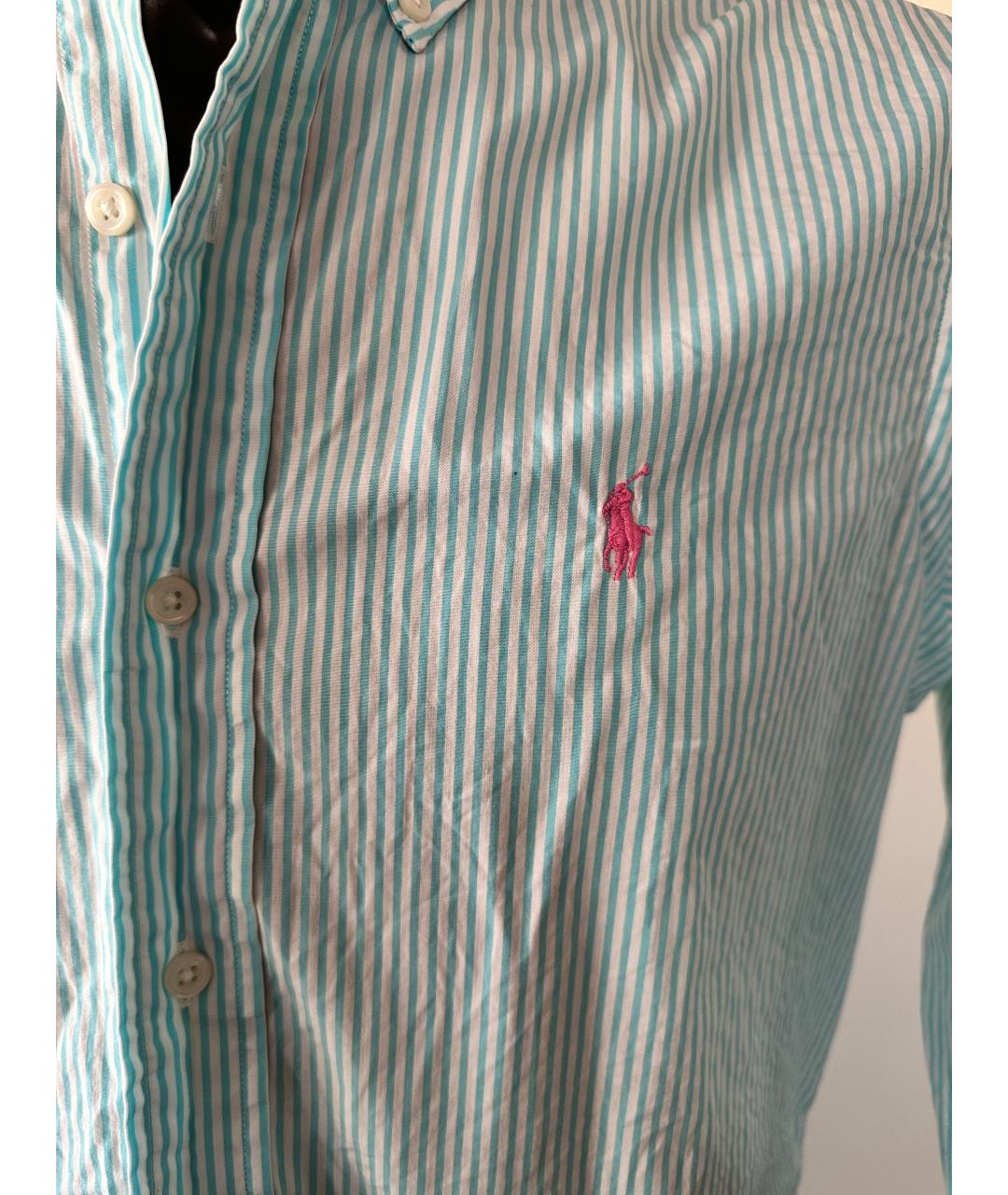 POLO RALPH LAUREN Бирюзовая хлопковая кэжуал рубашка, фото 4
