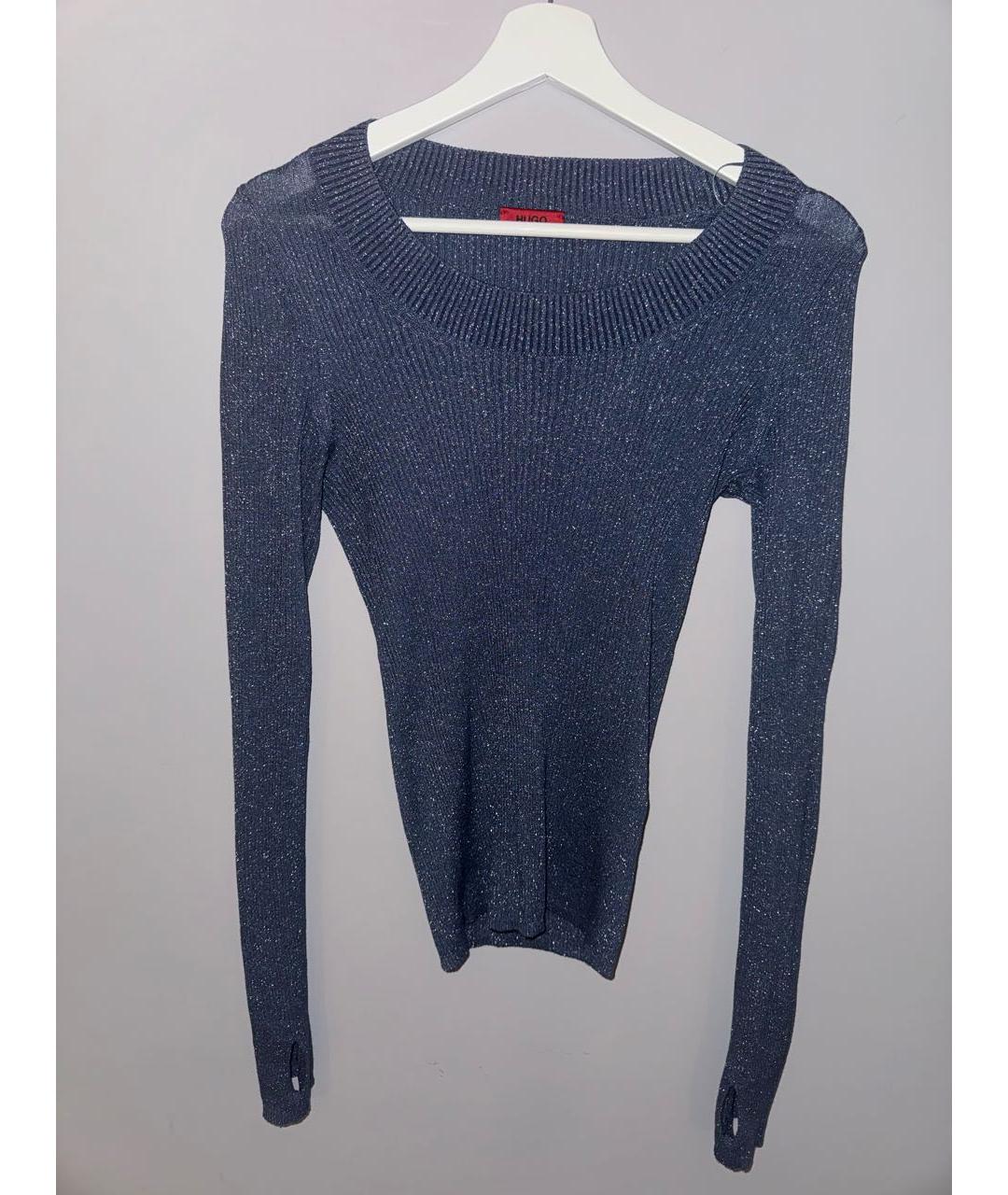 HUGO BOSS Синий вискозный джемпер / свитер, фото 9