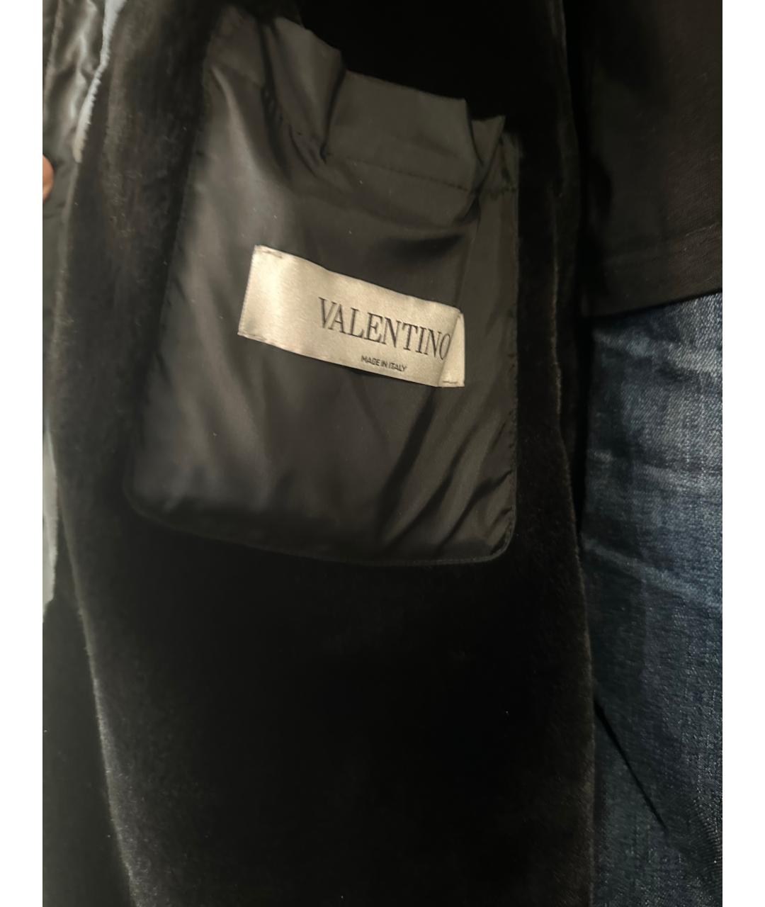 VALENTINO Черный меховой тренч / плащ, фото 5