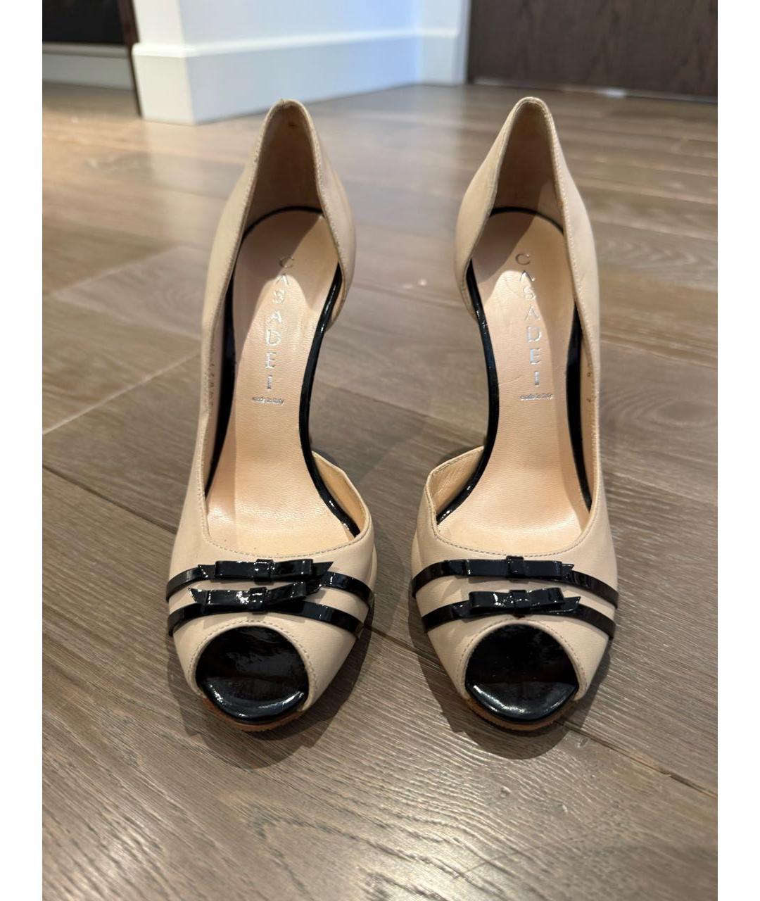 CASADEI Бежевые кожаные туфли, фото 2