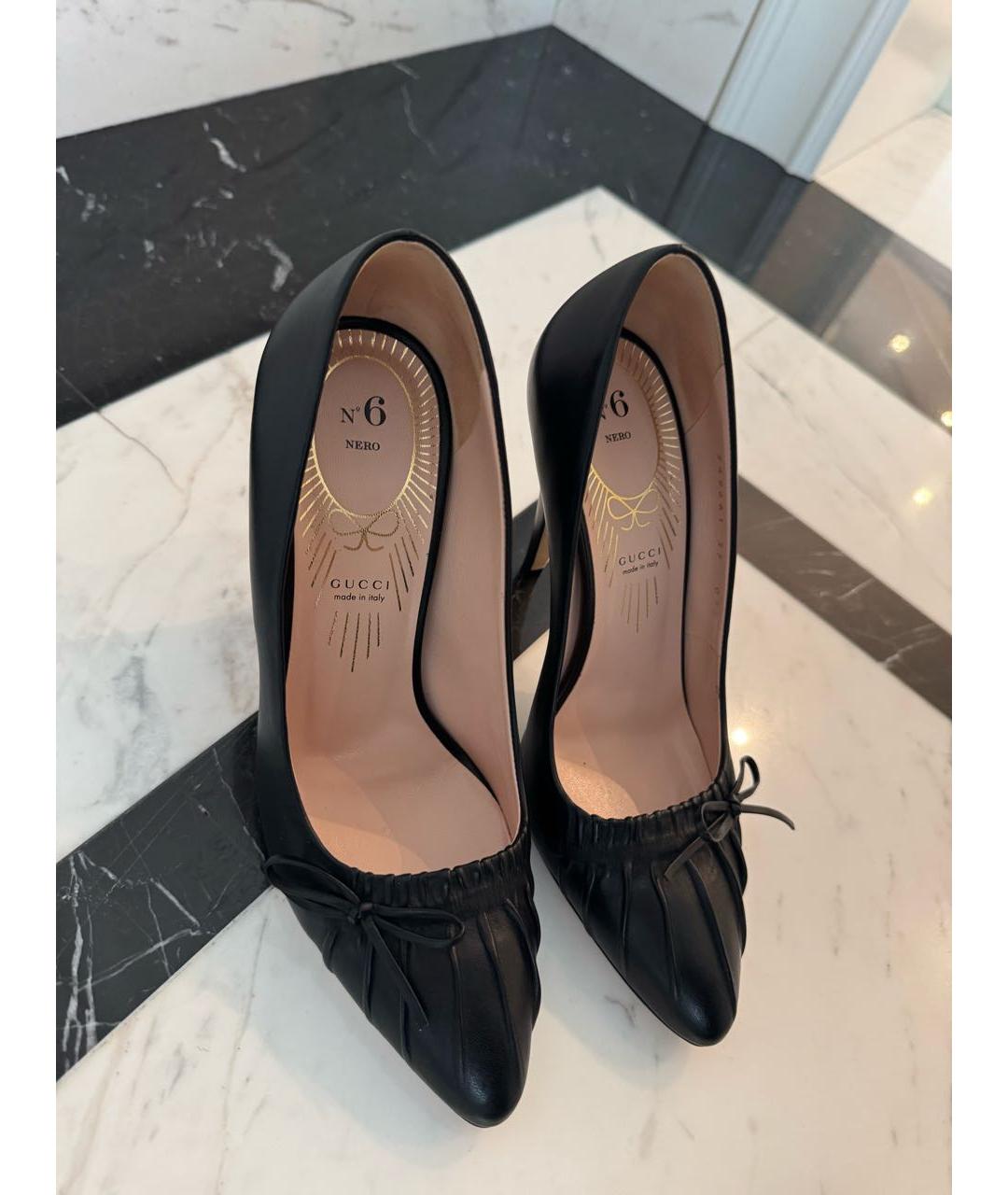 GUCCI Черные кожаные босоножки, фото 3