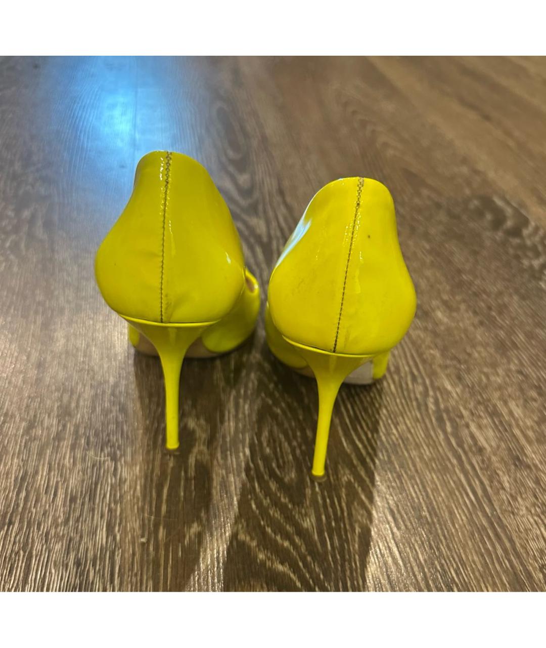 CASADEI Желтые кожаные туфли, фото 3