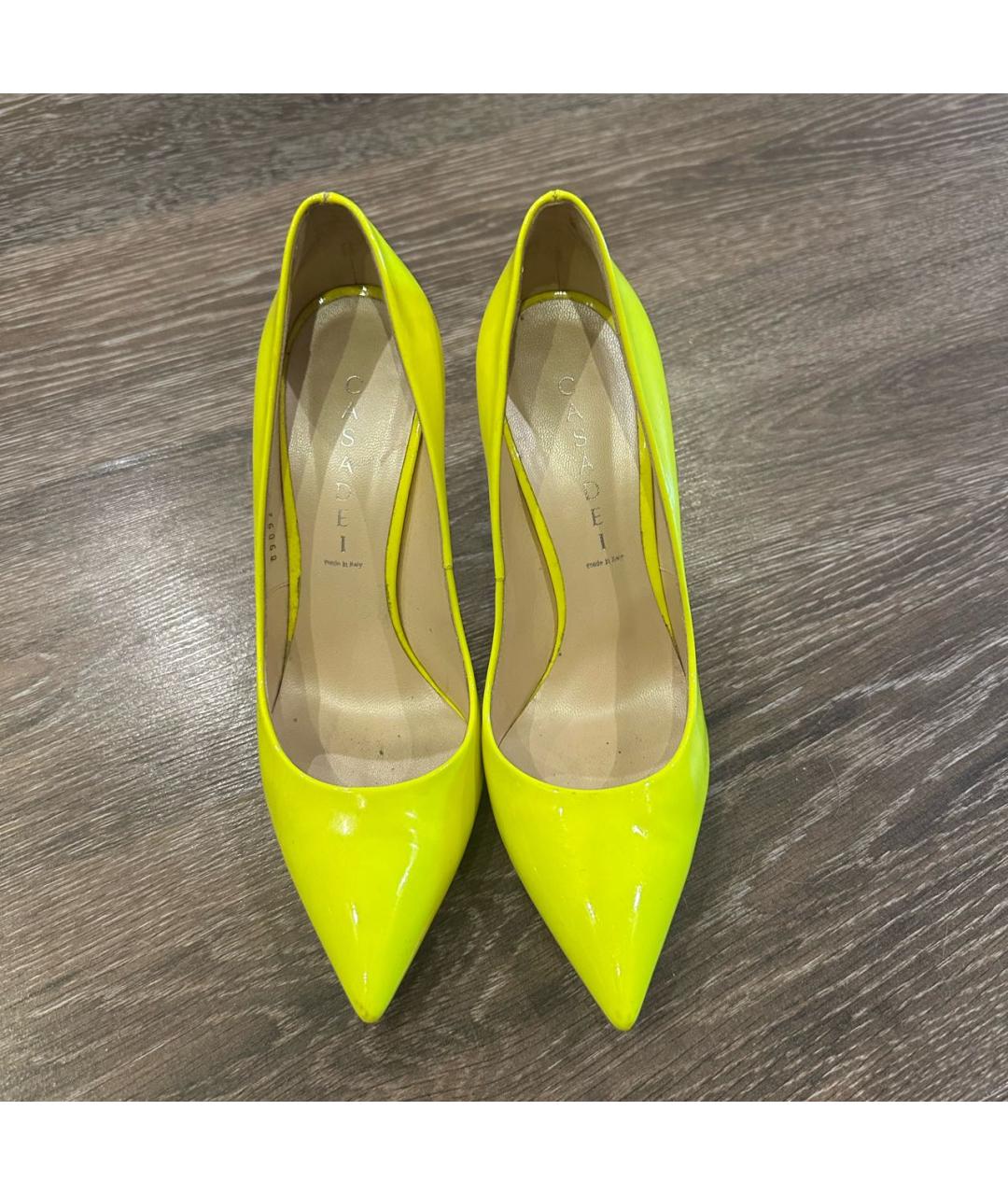 CASADEI Желтые кожаные туфли, фото 2