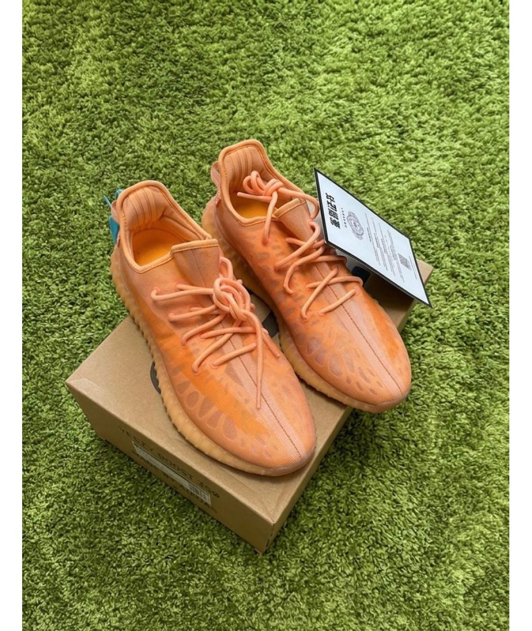 ADIDAS YEEZY Оранжевое текстильные низкие кроссовки / кеды, фото 3