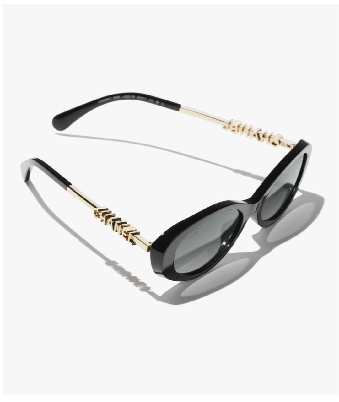 CHANEL Черные металлические солнцезащитные очки, фото 4