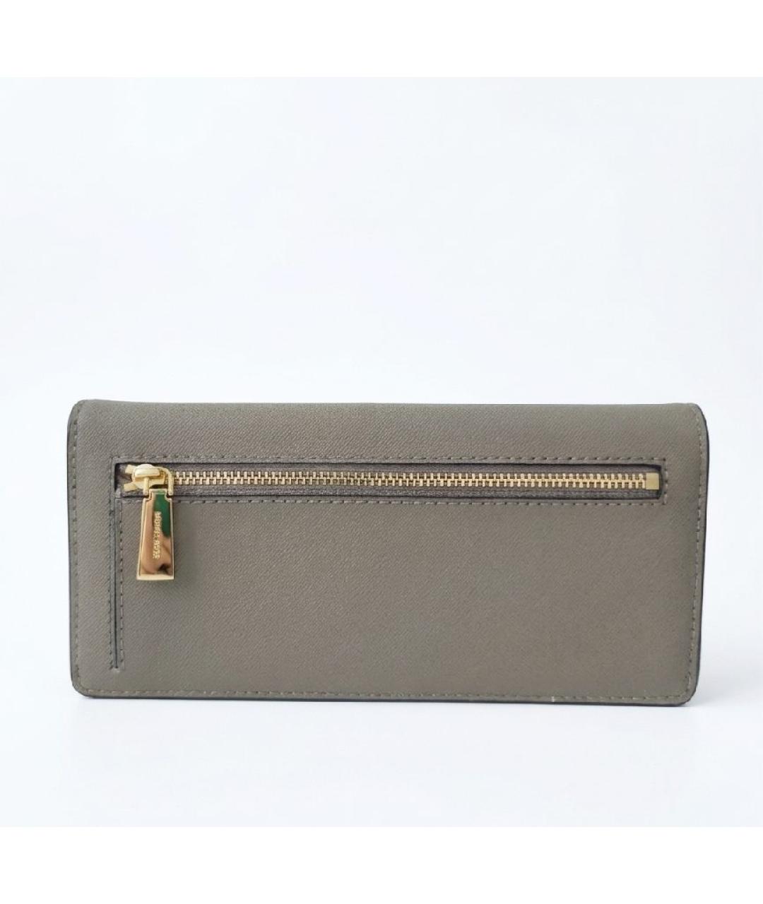 MICHAEL KORS Бежевый кожаный кошелек, фото 2