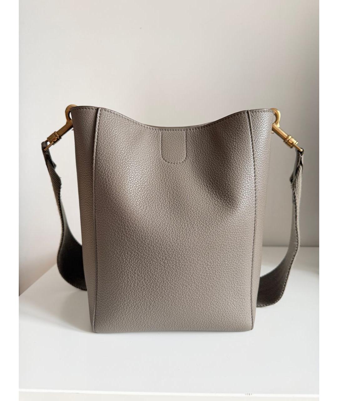 CELINE Бежевая кожаная сумка через плечо, фото 3