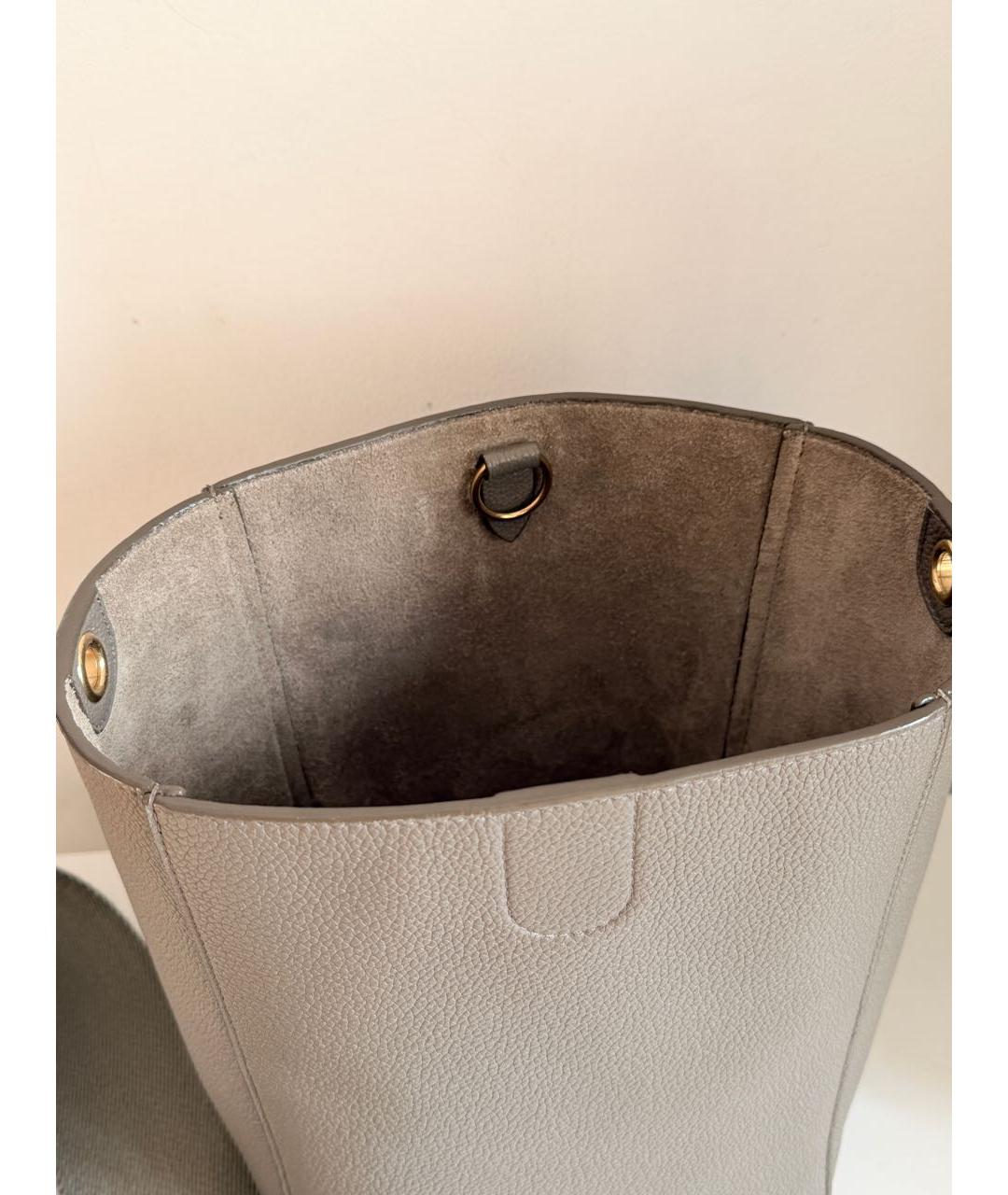 CELINE Бежевая кожаная сумка через плечо, фото 4