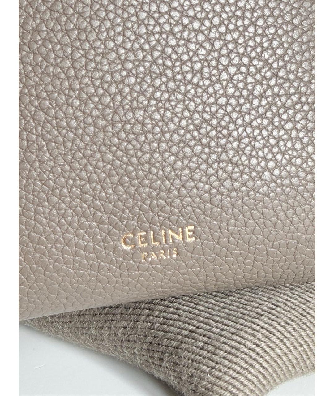 CELINE Бежевая кожаная сумка через плечо, фото 6