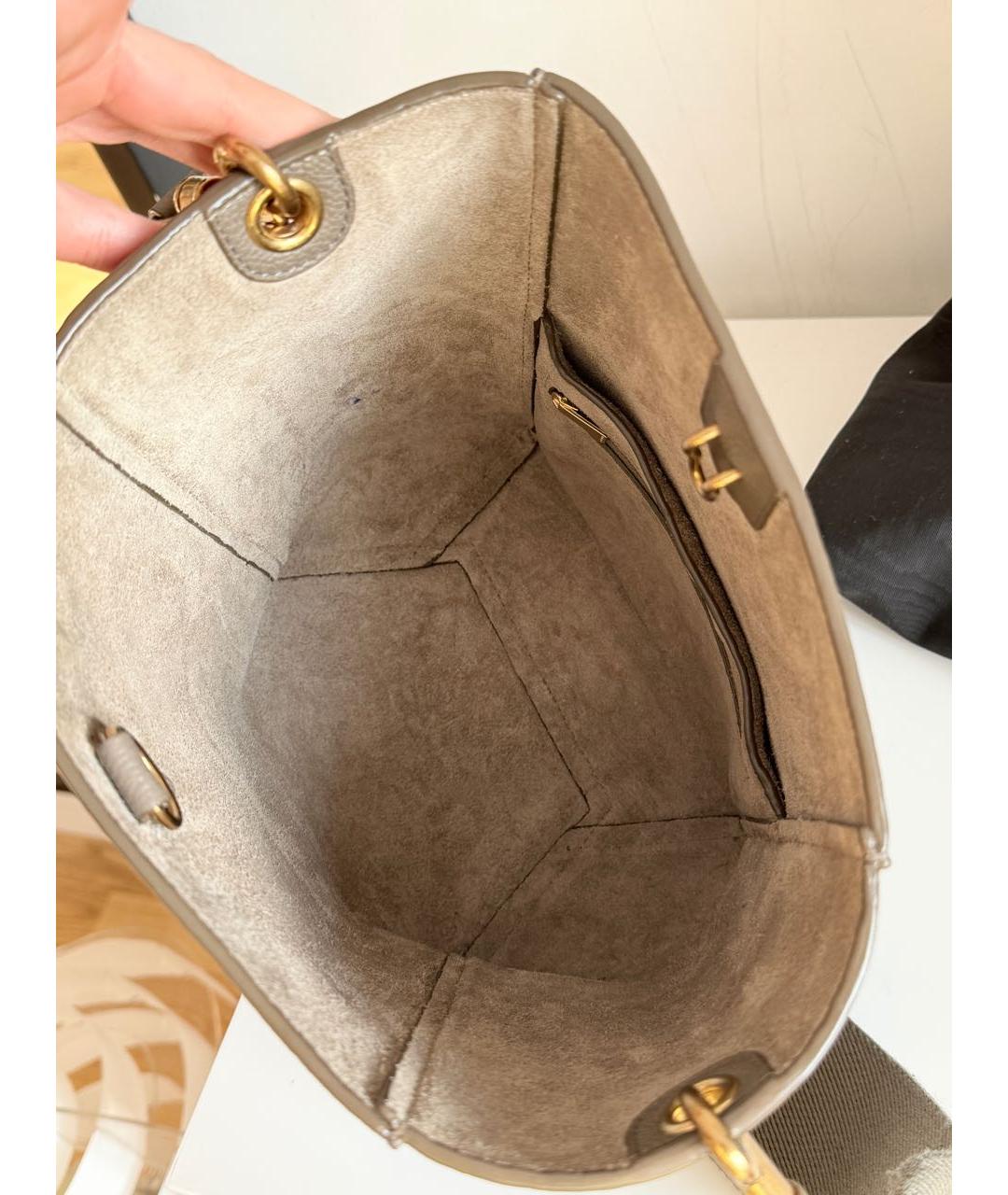 CELINE Бежевая кожаная сумка через плечо, фото 5
