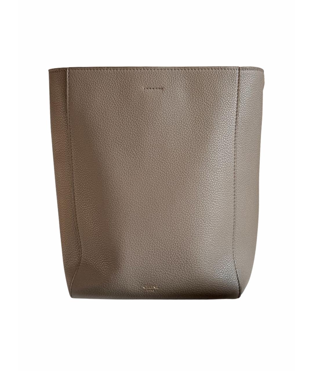 CELINE Бежевая кожаная сумка через плечо, фото 1