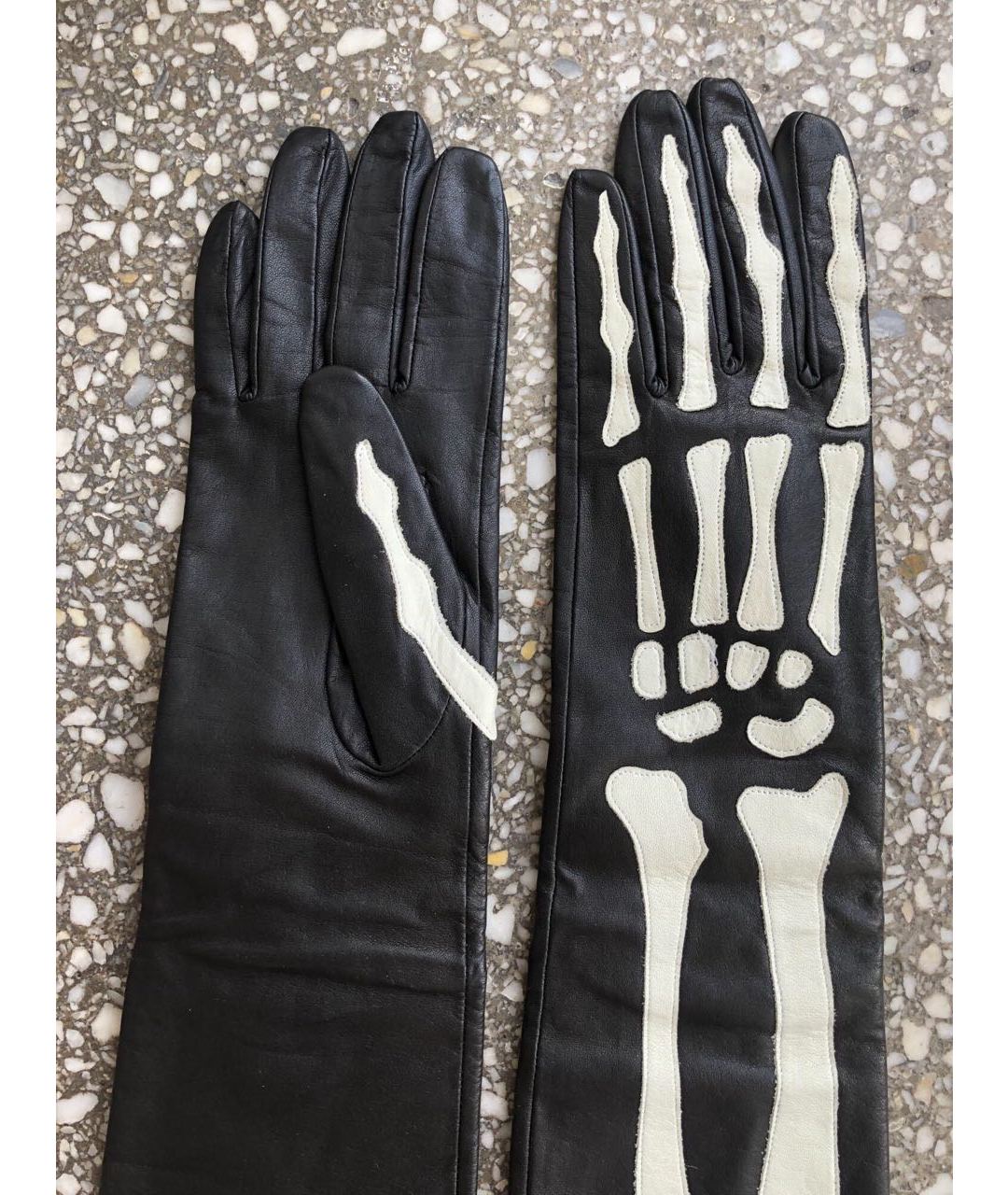 YOHJI YAMAMOTO Черные кожаные перчатки, фото 2
