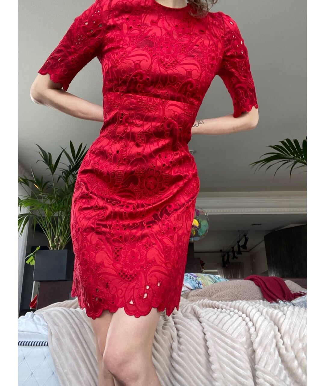DOLCE&GABBANA Красное шелковое платье, фото 7