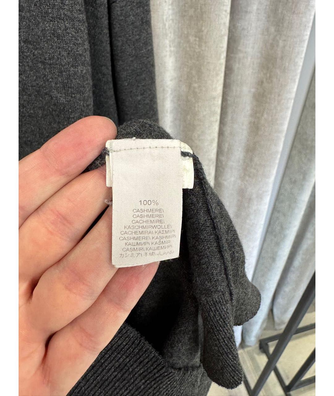 LORO PIANA Антрацитовый кашемировый джемпер / свитер, фото 4