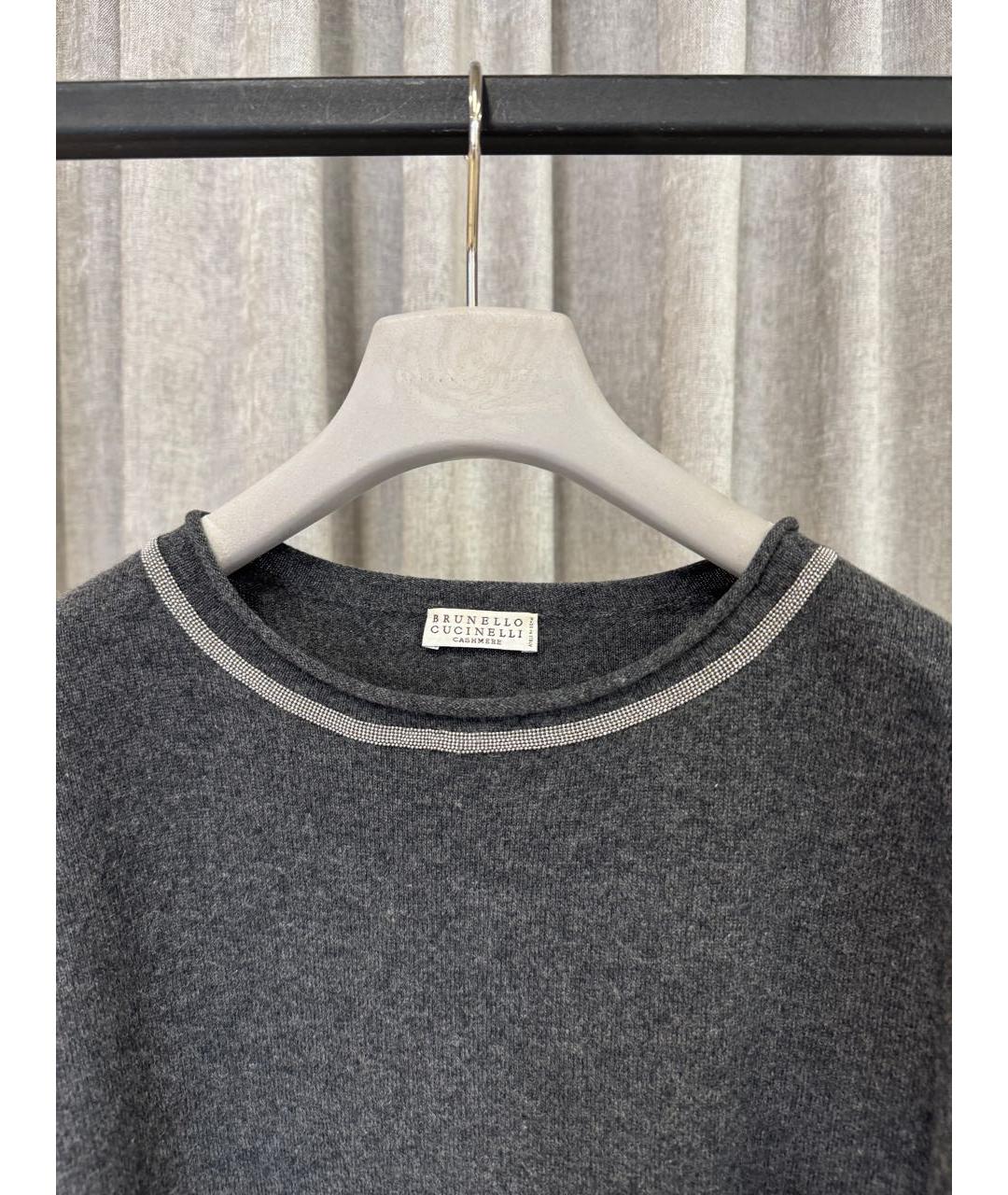 LORO PIANA Антрацитовый кашемировый джемпер / свитер, фото 3