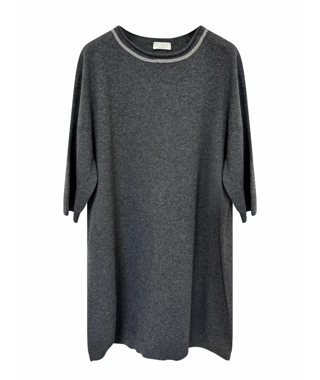 LORO PIANA Антрацитовый кашемировый джемпер / свитер, фото 1