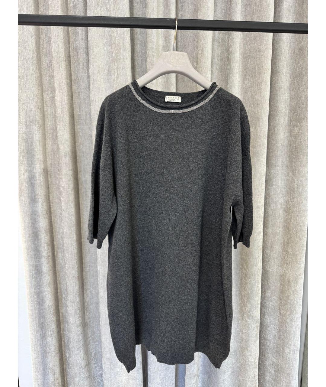 LORO PIANA Антрацитовый кашемировый джемпер / свитер, фото 5