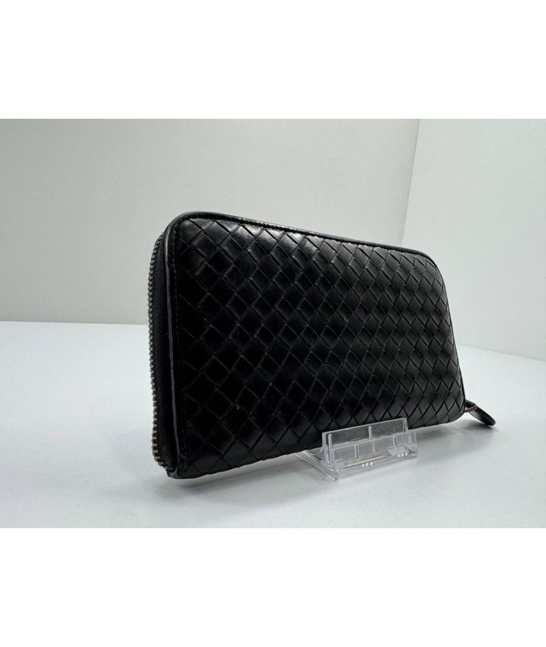 BOTTEGA VENETA Черный кожаный кошелек, фото 3