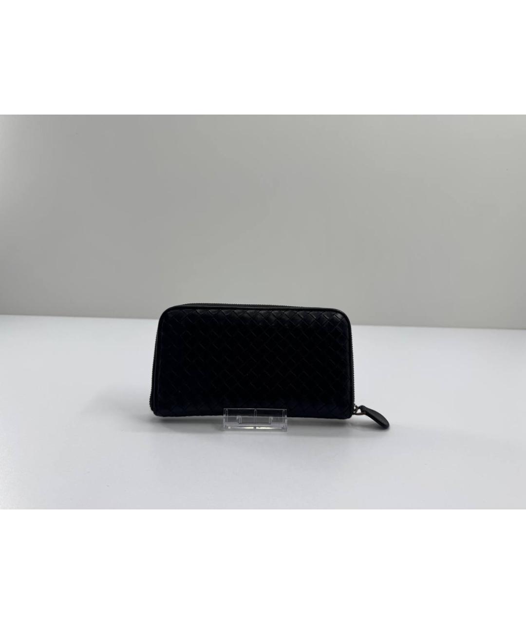 BOTTEGA VENETA Черный кожаный кошелек, фото 10